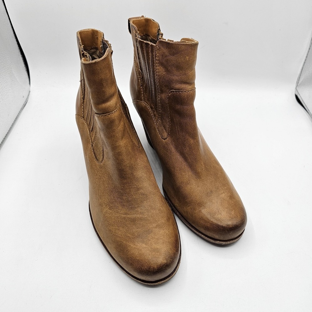 Kork-Ease Verdelet Boots Womens 7.5 Brown Leather Wedge Ankle Booties K48816‎